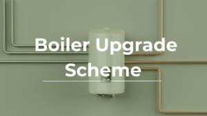 Picture of a boiler and text on top saying "Boiler Upgrade Scheme"