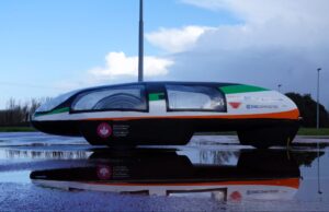 side view of the Geec energy efficient prototype car